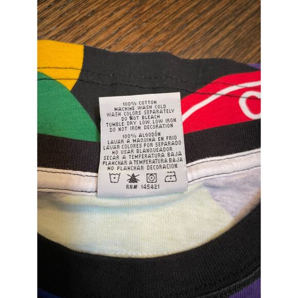 Vintage Cross Colours T-Shirt Colorful Rainbow Post Hip Hop Nation Yadig XL Y2K - Picture 6 of 7